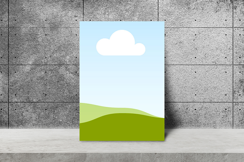 Canva Stand Poster Mockup on Wall Background