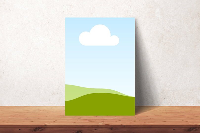 Canva Stand Poster Mockup on Wood Podium