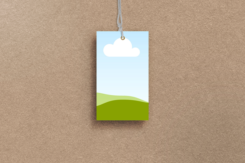 Canva Tag Mockup on Brown Paper Texture