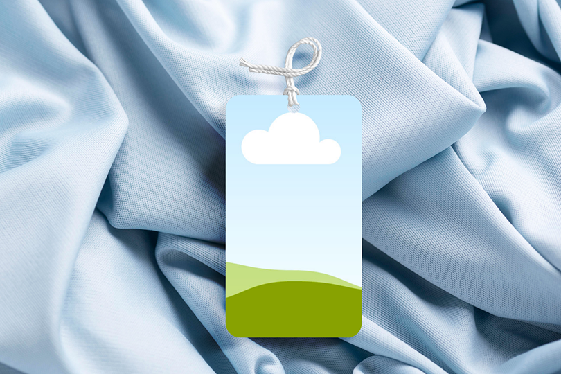 Canva Tag Mockup on Fabric Texture