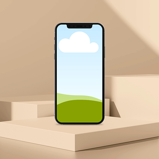 Canva iPhone Mockup On Beige Podium