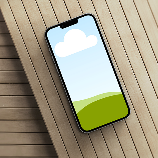 Canva iPhone Mockup On Wooden Floor