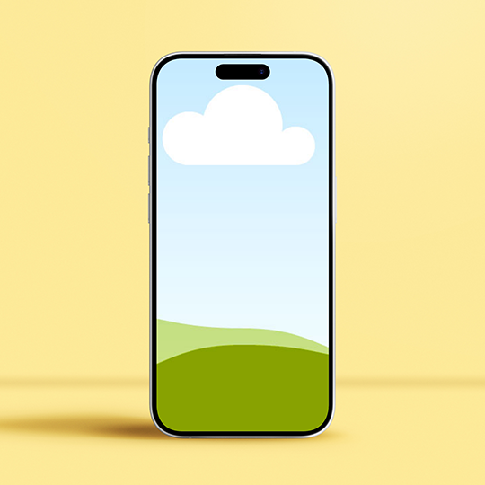 Canva iPhone Mockup on Yellow Solid Background