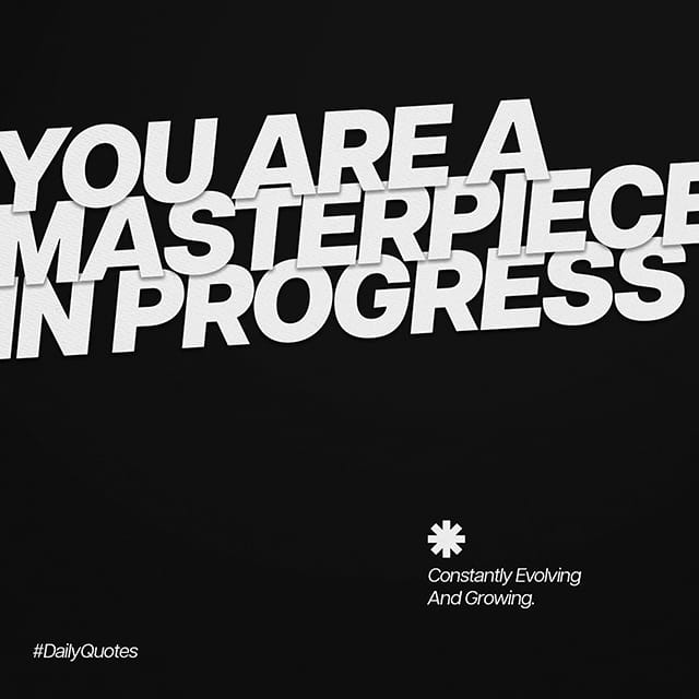 Photoshop Daily Quotes You Are a Masterpiece In Progress Instagram Post