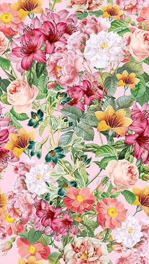 Flower Watercolor Vertical Seamless Pattern