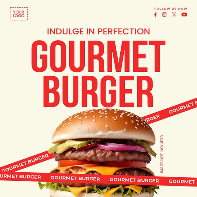 Photoshop Indulge In Perfection Gourmet Burger Fast Food Instagram Post