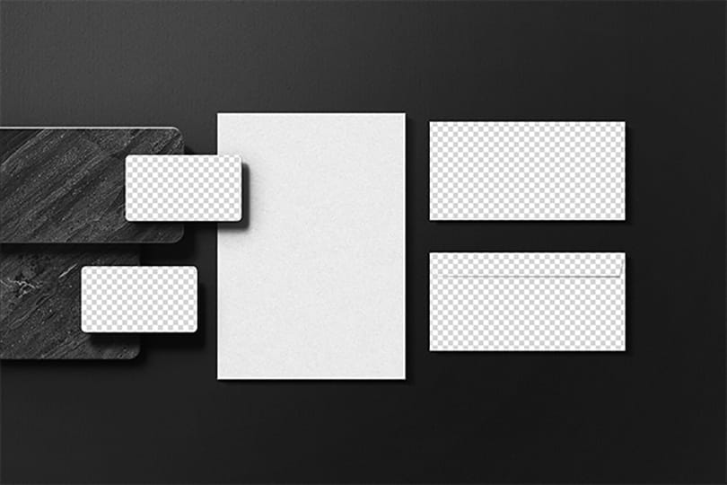 PNG Black Stationery Mockup