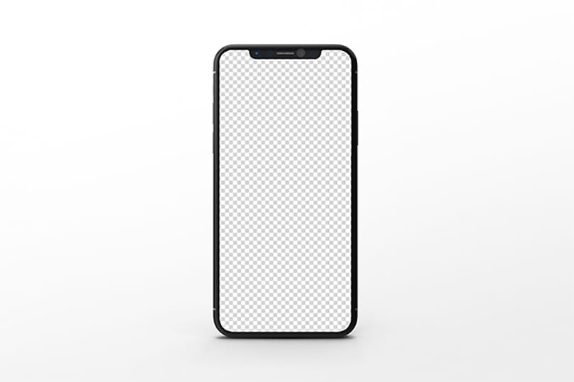 PNG Black iPhone X Mockup Front Shadow