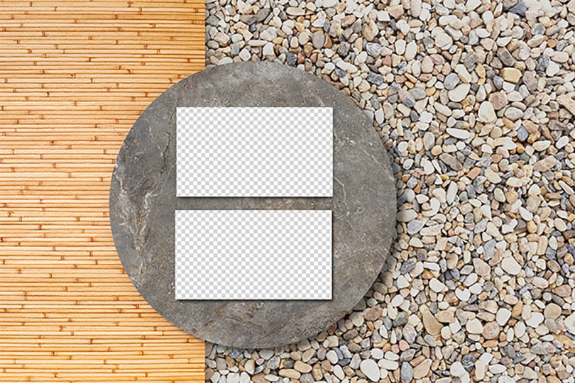 PNG Business Card Mockup On Stone