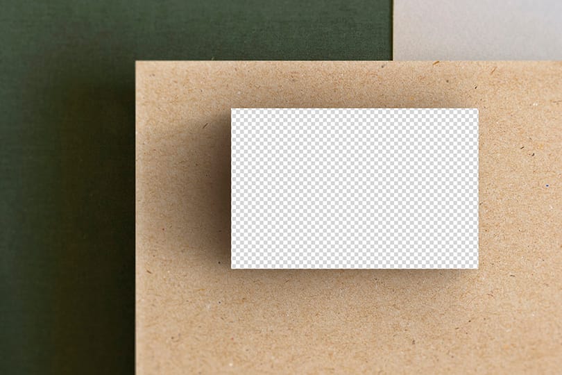 PNG Business Card On Brown Paper Mockup