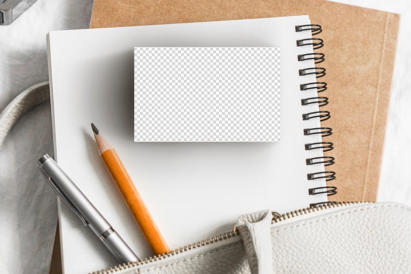 PNG Business Card On Diary Mockup