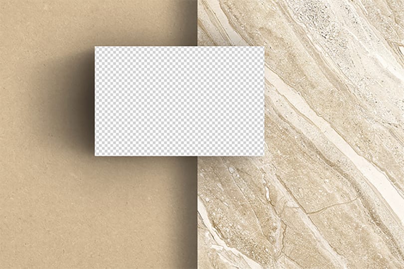 PNG Business Card On Gold Marble Mockup