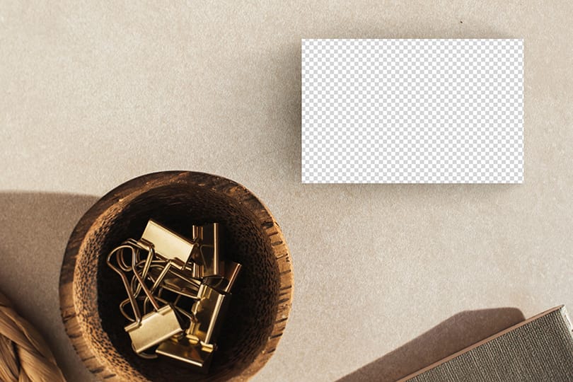 PNG Business Card With Paper Clip Mockup