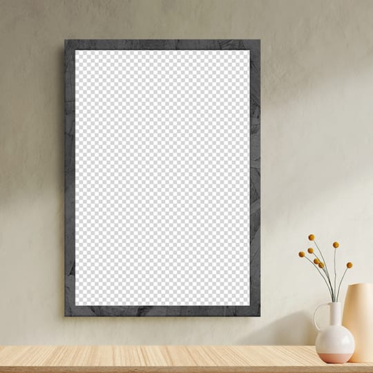 PNG Frame Mockup With Flower Vase