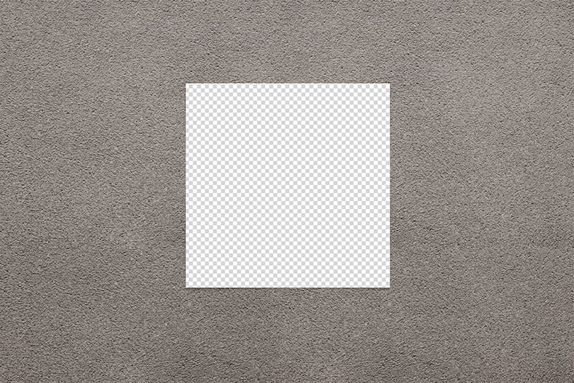 PNG Square on The Stone Textured Wall Mockup