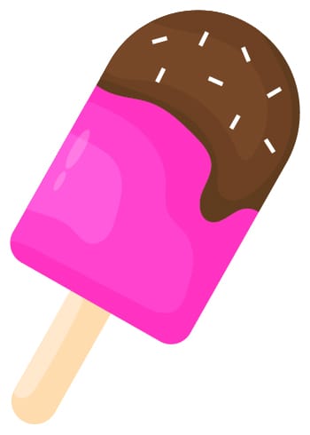 Pink Ice Cream Stick with Chocolate Coating and Sprinkles