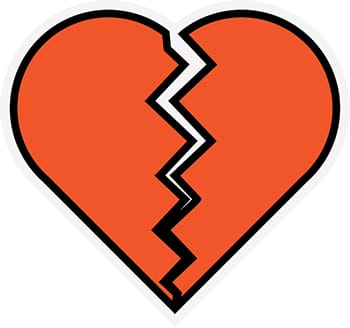 Retro Broken Heart Sticker