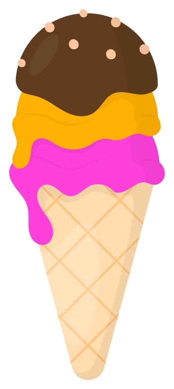 Triple Scoop Ice Cream Cone 2