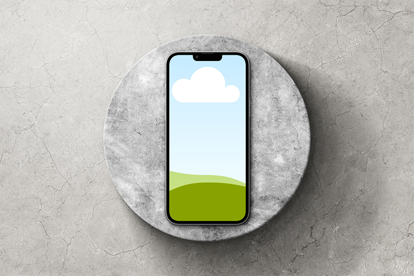 iPhone 13 Pro Mockup on Concrete Podium