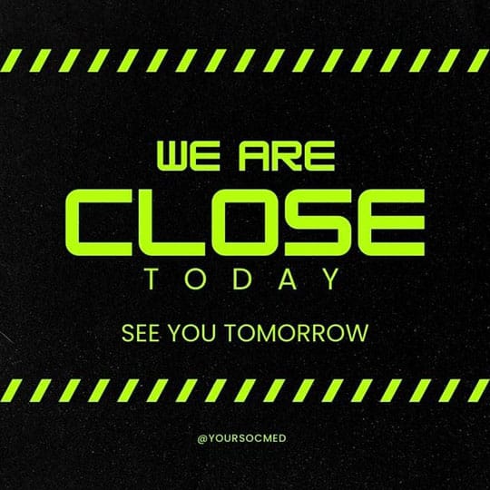 Canva We Are Closed Chespe Neon Instagram Post