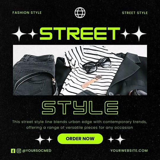 Canva Street Style Chespe Neon Instagram Post