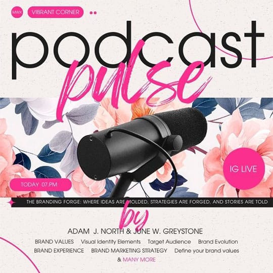 Canva Podcast Pulse Cerise Instagram Post