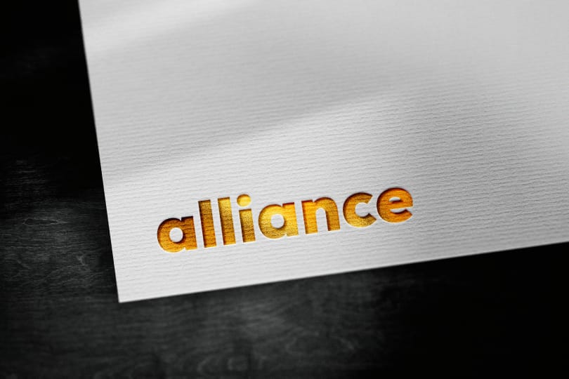 Photoshop Alliance Gold Logo Mockup