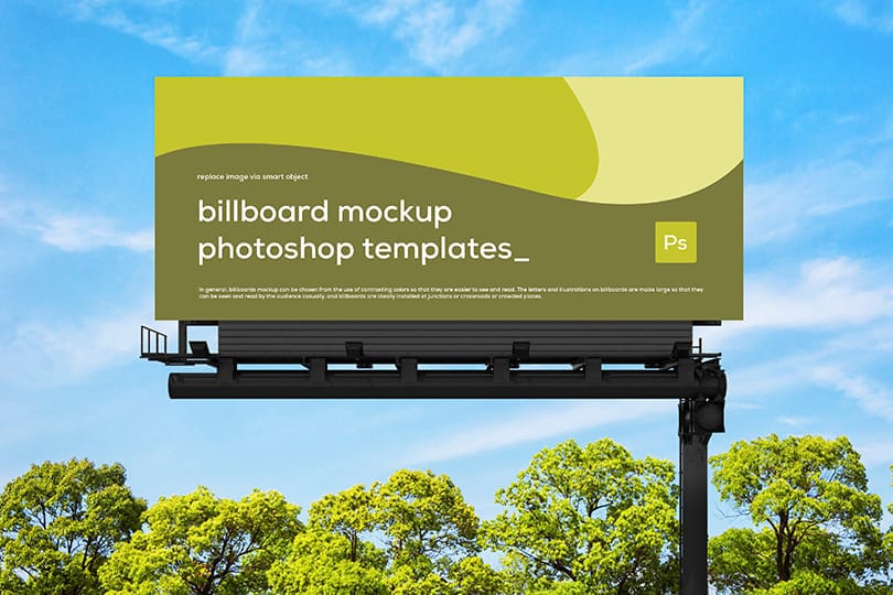 Photoshop Billboard Mockup With Tree Landscape