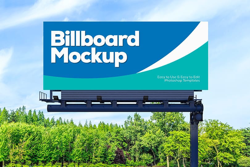 Photoshop Billboard Mockup With Trees