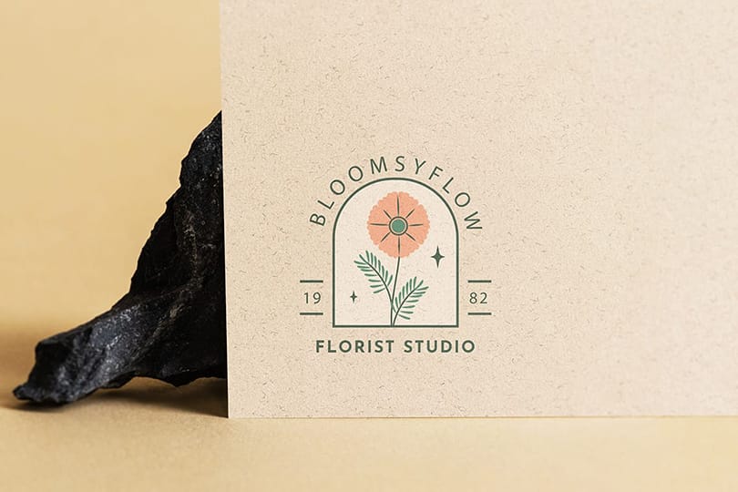 Photoshop Bloomsy Flow Florist Logo Mockup