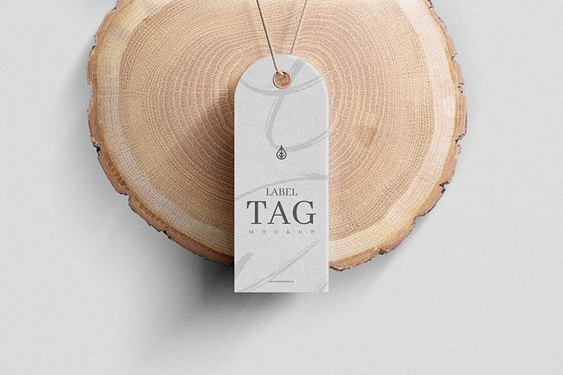 Photoshop Branding Label Tag Mockup with Realistic Shadow