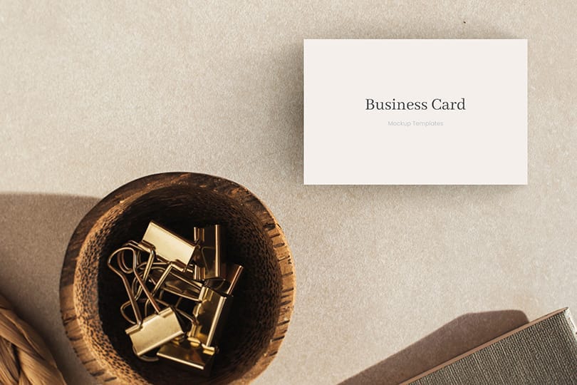 Photoshop Business Card Mockup With Paper Clip