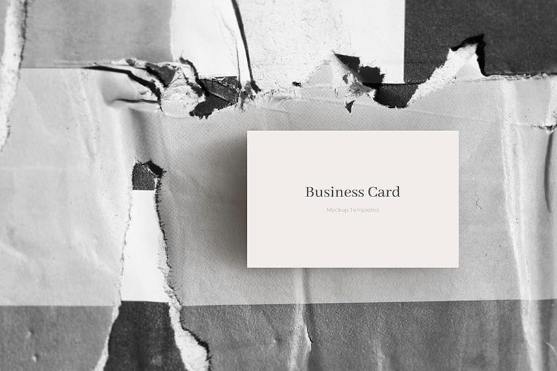 Photoshop Business Card Mockup on Paper Shredding