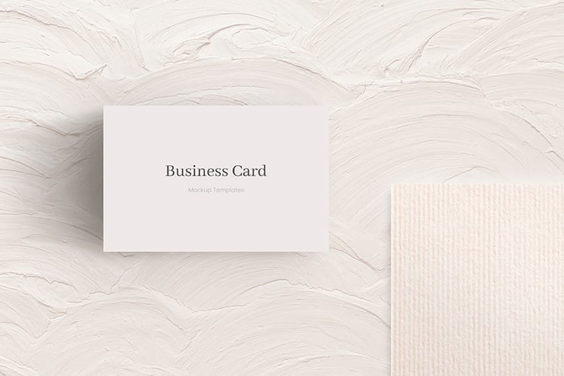 Photoshop Business Card Mockup on Plaster Wall