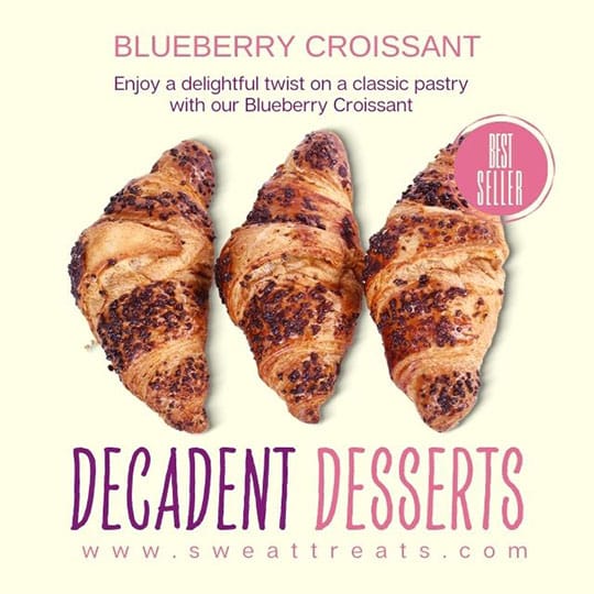 Canva Dacadent Desserts Blueberry Instagram Post