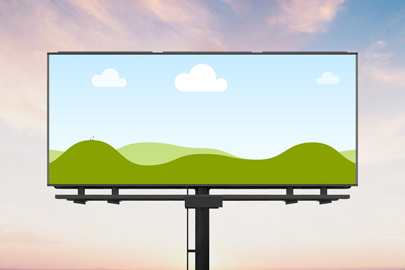 Canva Billboard Mockup on Dawn