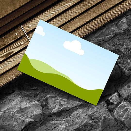 Canva Branding Business Card Mockup on Stone and Woods