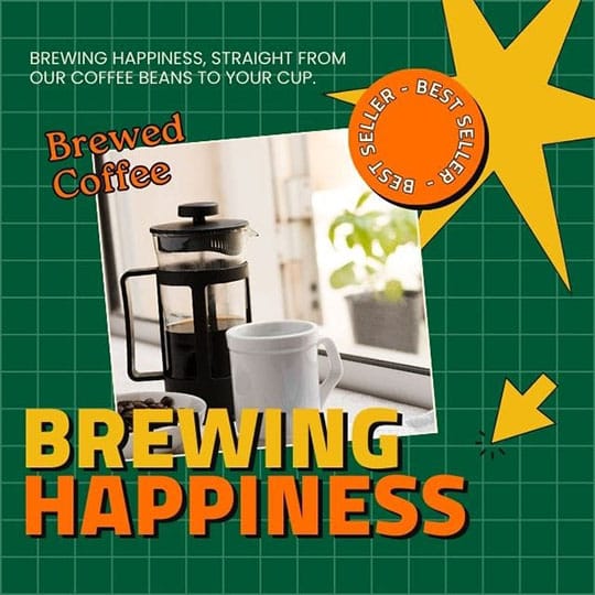 Canva Brewing Happiness Verdegreen Instagram Post