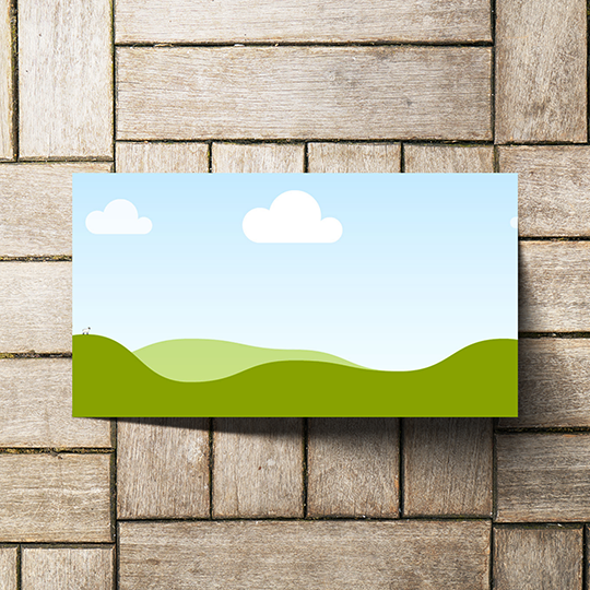 Canva Business Card Mockup On Wooden Tiles