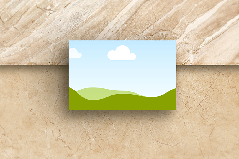 Canva Business Card Mockup on Brown Marble