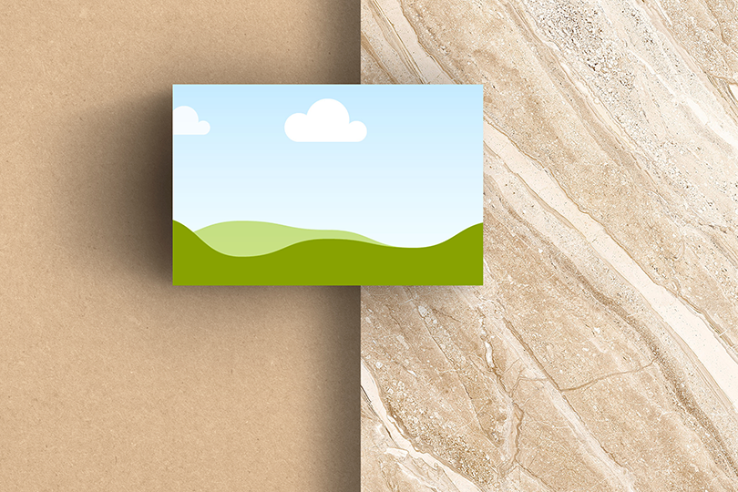 Canva Business Card Mockup on Marble Background