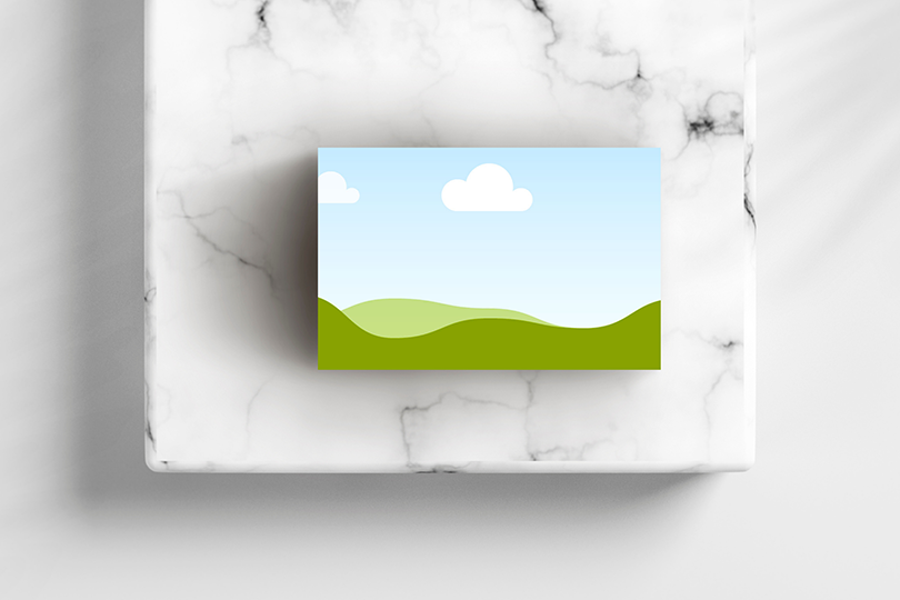 Canva Business Card Mockup on Marble Podium Stone