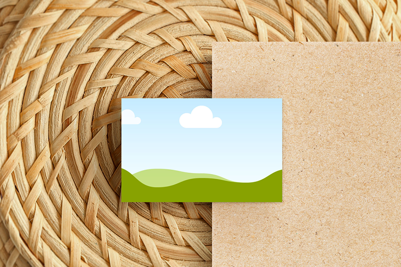 Canva Business Card Mockup on Rattan