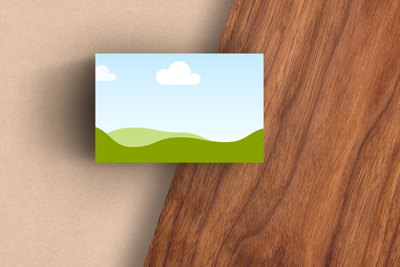 Canva Business Card Mockup on Wooden