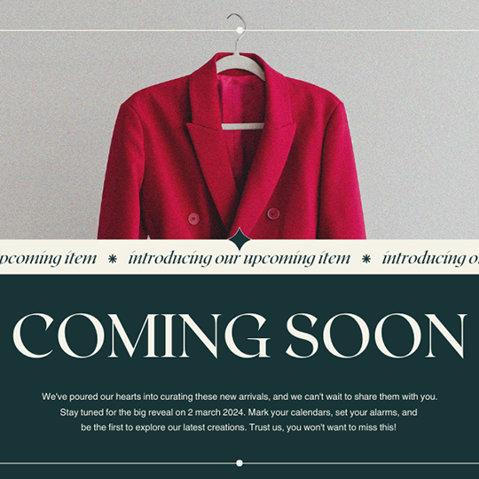 Canva Coming Soon Branding Fashion Instagram Post