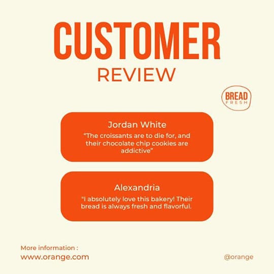 Canva Customer Review Orange Instagram Post