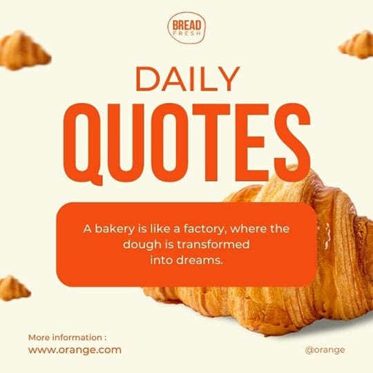 Canva Daily Quotes Bakery Orange Instagram Post