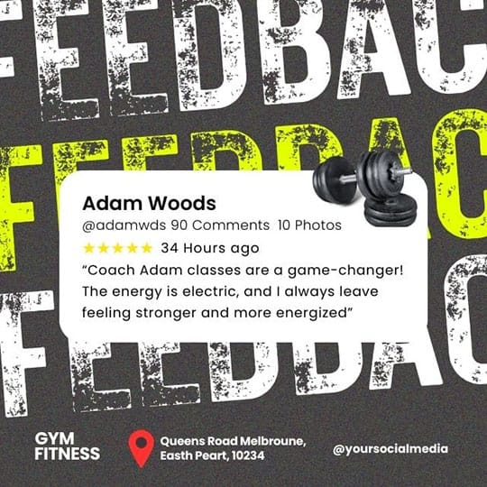 Canva Feedback Gym Fitness Instgram Post