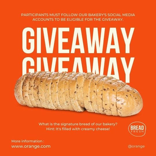 Canva Giveaway Bread Orange Instagram Post