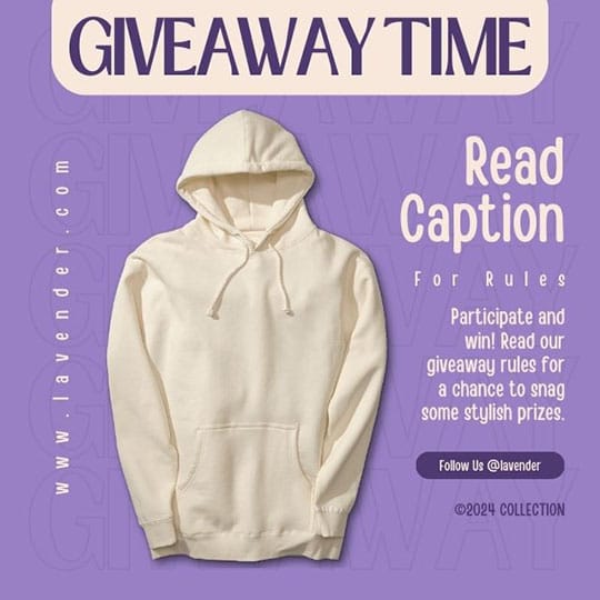 Canva Giveaway Time Lavender Instagram Post